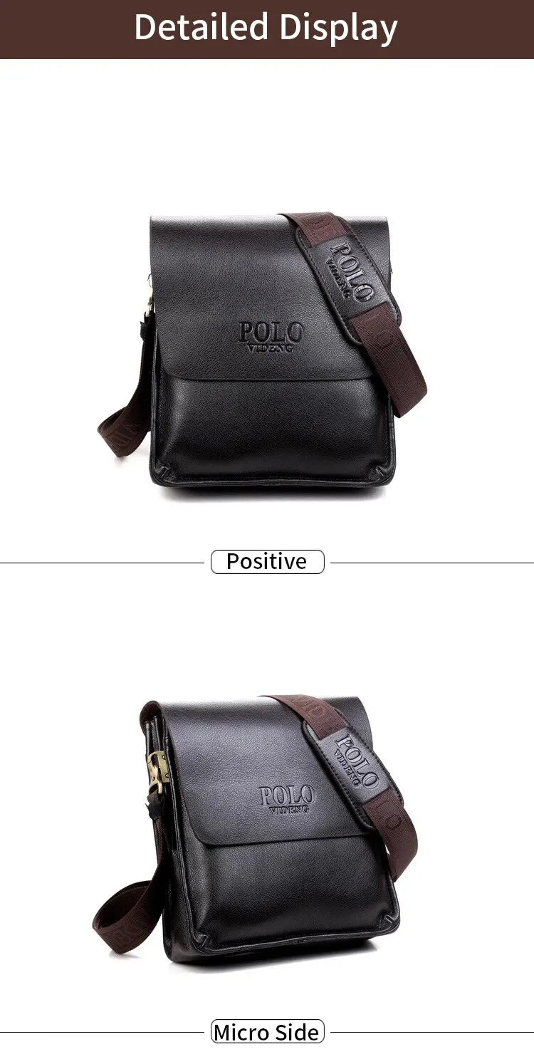 LM-004-UU-1】PU Leather Letter Pattern Shoulder Bag Large Capacity Wear-resistant And Scratchproof Shoulder Crossbody Bag For Men