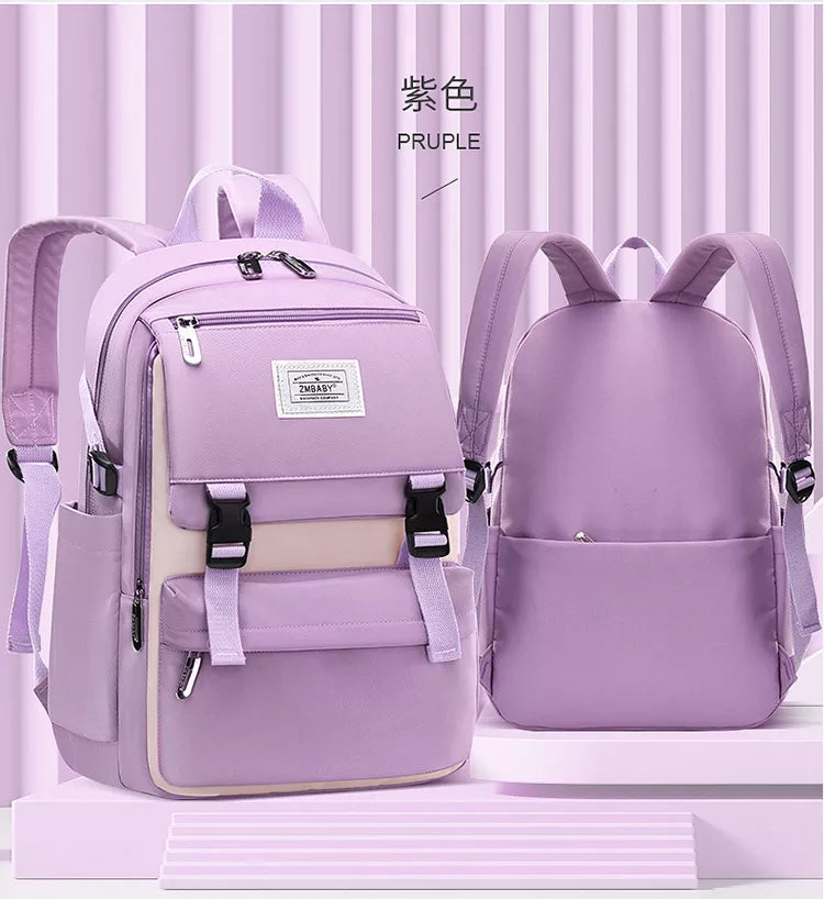 LK-007-UU】Fengdong high school bags for girls student many pockets waterproof school backpack teenage girl high quality campus backpack