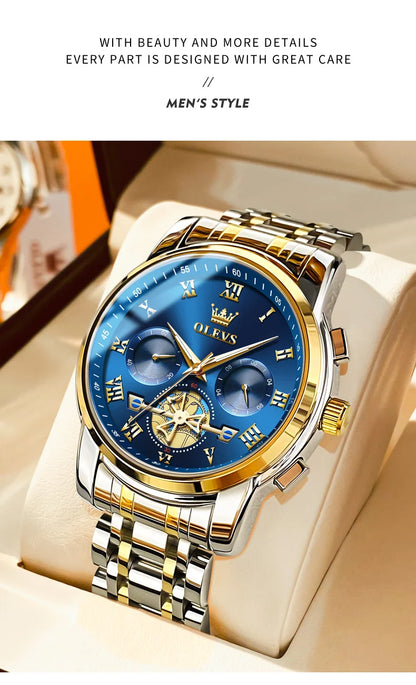 MW-010-UU】OLEVS Top Brand Men's Watches Classic Roman Scale Dial Luxury Wrist Watch for Man Original Quartz Waterproof Luminous