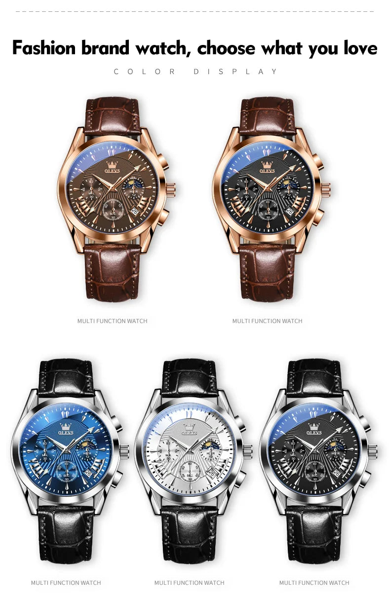 MW-008-UU】OLEVS Luxury Brand Men's Watches High Quality Quartz Watch for Men Fashion Casual Man Wristwatch