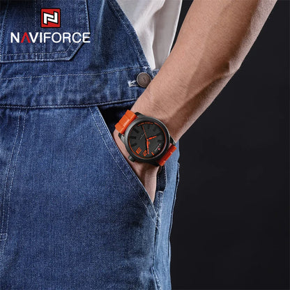 MW-002-UU】NAVIFORCE Top Luxury Brand Quartz Watch Men Silicone Strap Military Waterproof