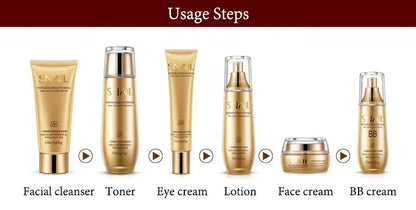 MC-021-UU】6pcs Snail Anti-aging Skin Care Sets Moisturizing Facial Set Skincare Products Face Cream Facial Cleanser Toner Face Care Kits