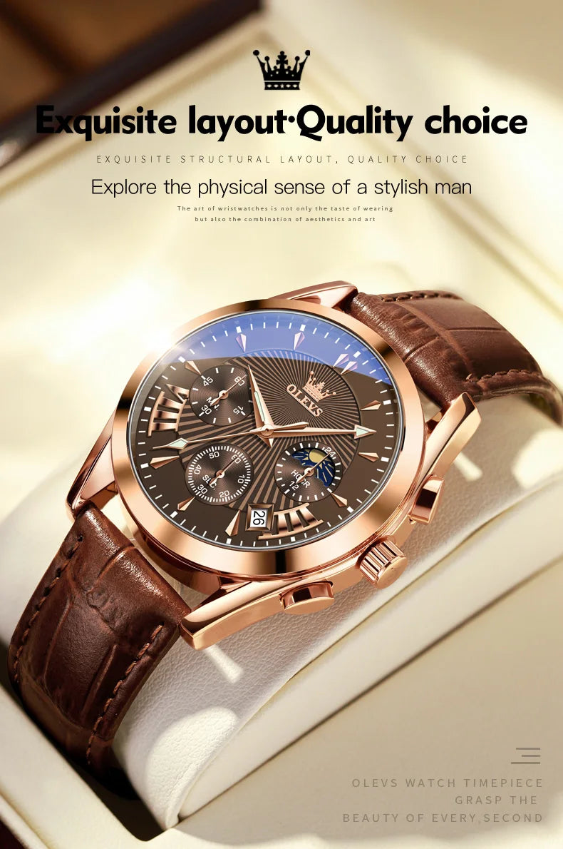 MW-008-UU】OLEVS Luxury Brand Men's Watches High Quality Quartz Watch for Men Fashion Casual Man Wristwatch