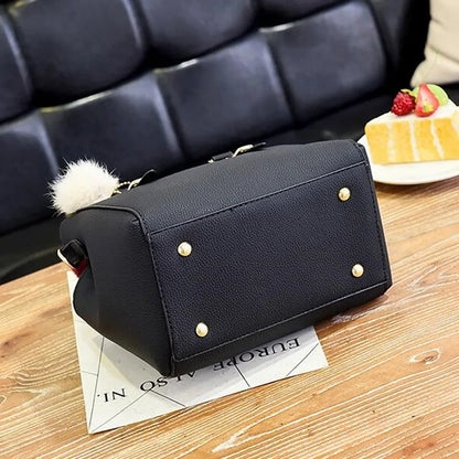 LW-006-UU】PU Leather Ladies HandBags Women Vintage Purse Plush Tassel Messenger Bags Tote Boston Shoulder Crossbody Bag