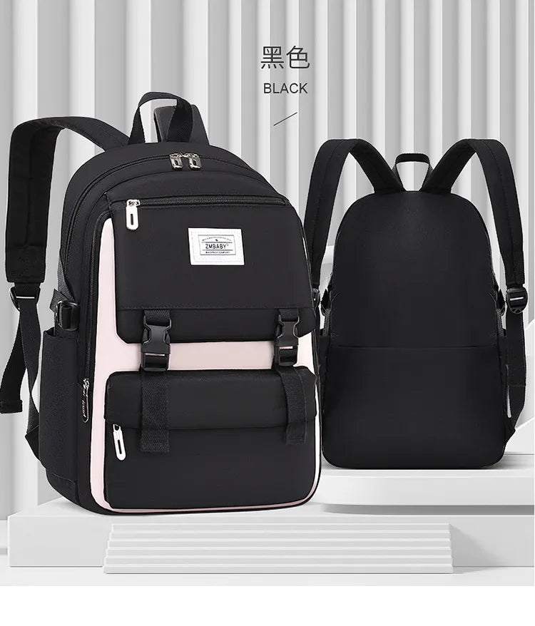 LK-007-UU】Fengdong high school bags for girls student many pockets waterproof school backpack teenage girl high quality campus backpack