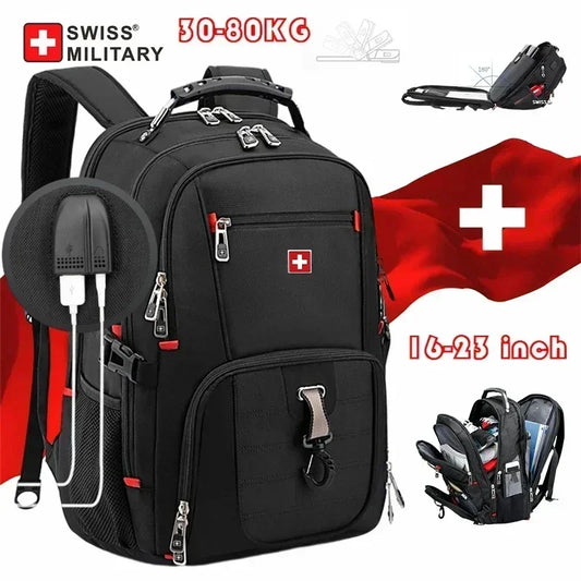 LM-011-UU】SWISS 17 "ラップトップバックパック防水 USB 充電ポートスイススタイルの多機能リュックサック通学 Mochila ハイキングトラベルバッグ