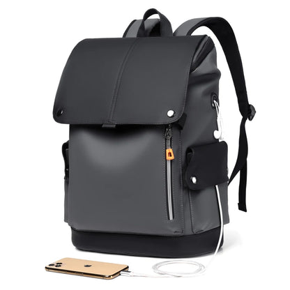 LM-012-UU】High Quality PU Leather Waterproof Men's Laptop Backpack Large Computer Backpack for Business Urban Man Backpack USB Charging