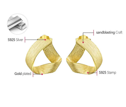 JE-008-UU】Lotus Fun 18K Gold Vintage Simple Geometric Triangle Unusual Party Stud Earrings for Women Real 925 Sterling Silver Fine Jewelry