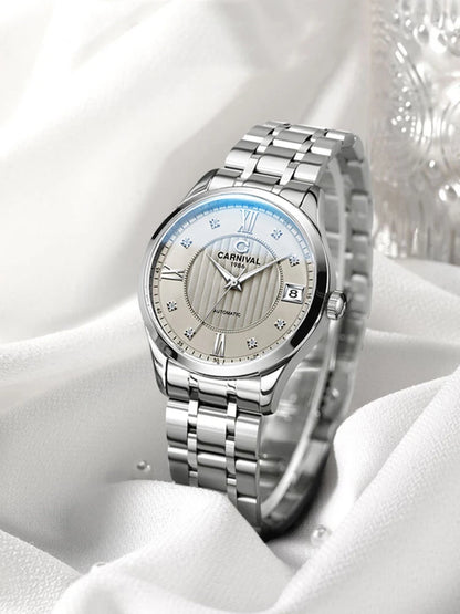 WW-003-UU】 New Carnival Fashion Women Mechanical Watches 316L Sapphire Stainless Steel Waterproof MIYOTA Movement Automatic Watch