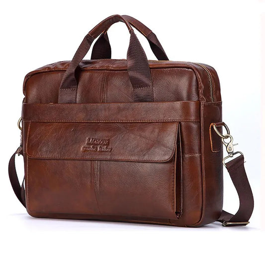 LM-013-UU】Men Genuine Leather Handbags Casual Leather Laptop Bags Male Business Travel Messenger Bags Men's Crossbody Shoulder Bag