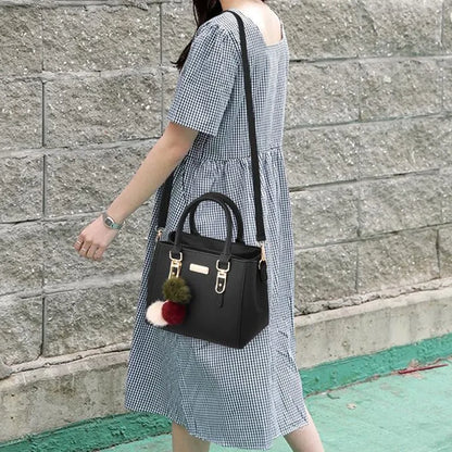 LW-006-UU】PU Leather Ladies HandBags Women Vintage Purse Plush Tassel Messenger Bags Tote Boston Shoulder Crossbody Bag