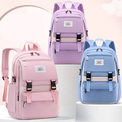 LK-007-UU】Fengdong high school bags for girls student many pockets waterproof school backpack teenage girl high quality campus backpack