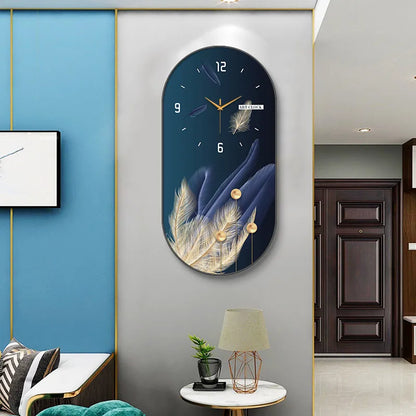 WT-003-UU】Modern luxury wall clock living room household fashion restaurant decorative painting creative wall hanging silent clock