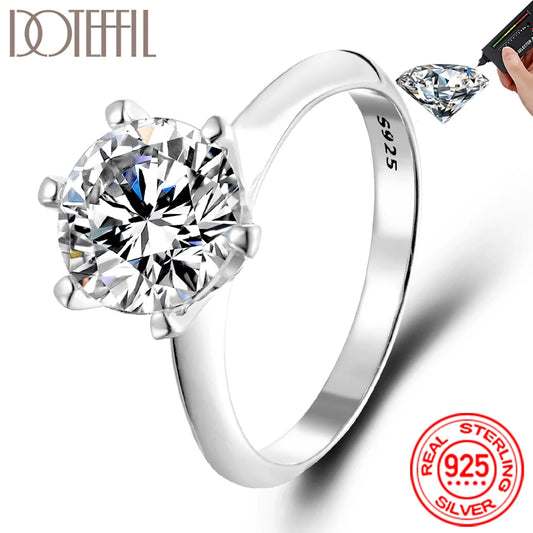 JR-005-UU】DOTEFFIL GRA Certified 1-3CT Moissanite Ring VVS1 Lab Diamond Solitaire Ring for Women Engagement Promise Wedding Band Jewelry