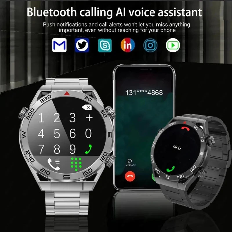 WM-A027-UUJ】GPS Smart Watch Men 1.5 Inch 454*454 HD resolution Voice Calling NFC Watches Compass IP68 Waterproof ECG Smartwatch For Android