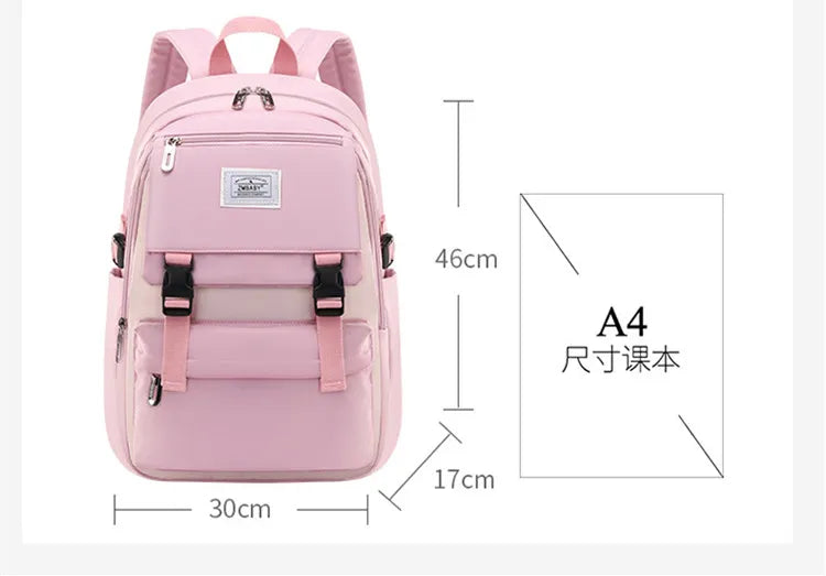 LK-007-UU】Fengdong high school bags for girls student many pockets waterproof school backpack teenage girl high quality campus backpack