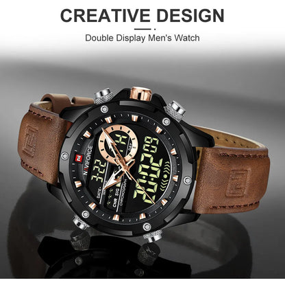 MW-004-UU】NAVIFORCE Digital Men Military Watch Waterproof Wristwatch LED Quartz Sport Male Big Watch