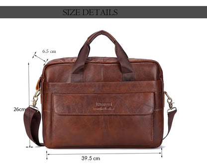 LM-013-UU】Men Genuine Leather Handbags Casual Leather Laptop Bags Male Business Travel Messenger Bags Men's Crossbody Shoulder Bag