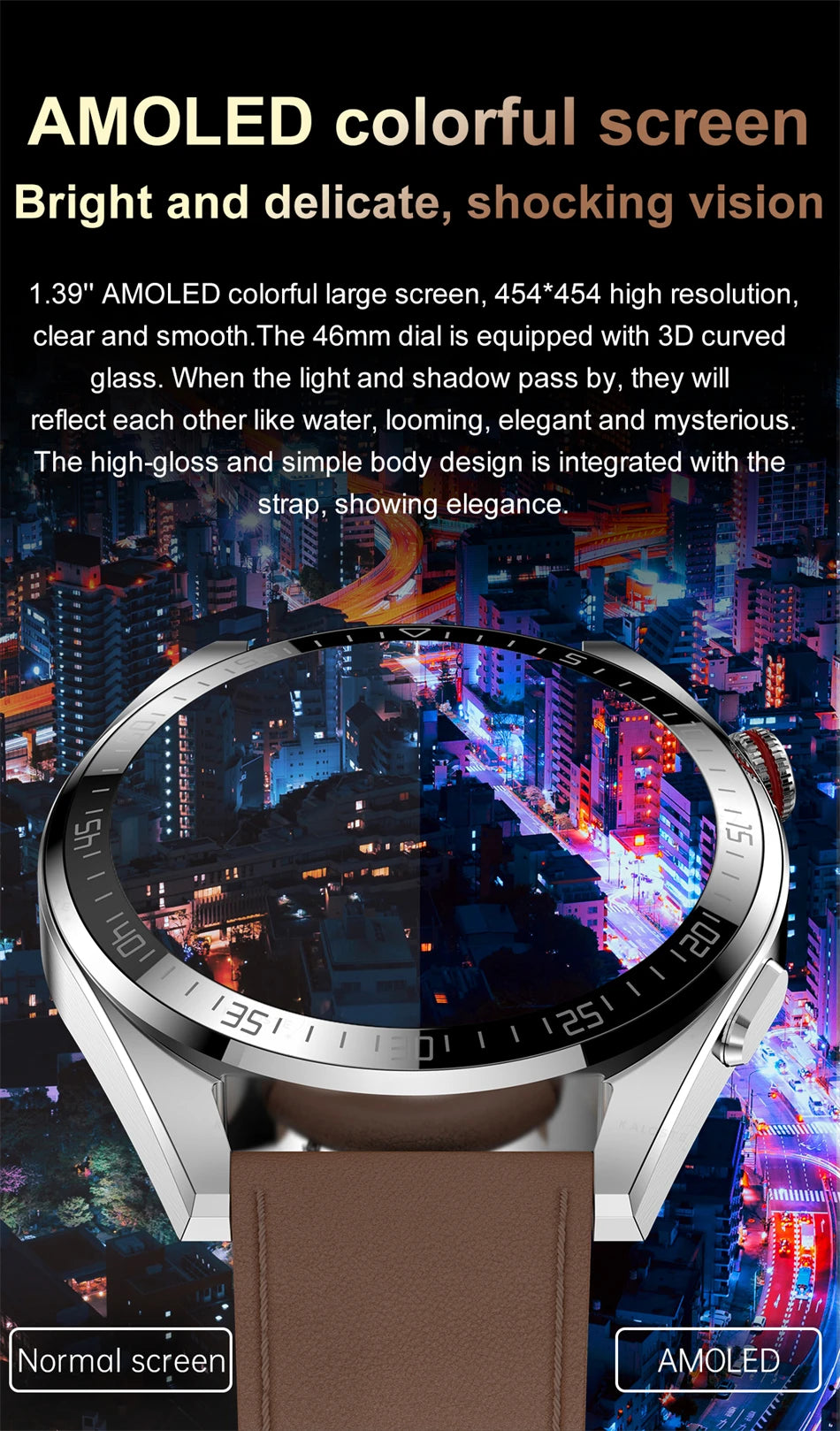 WM-017-UU】 Bluetooth Call Smart Watch 454*454 AMOLED 1.39 Inch Screen Watch Always Display The Time 4GB Local Music Smartwatch Men