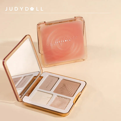 MC-004-UU】Judydoll Facial Highlighter Makeup Palette Face Matte Shadow Lasting Glow Brighten Contour Shimmer  Powder 3D Nose Cosmetics