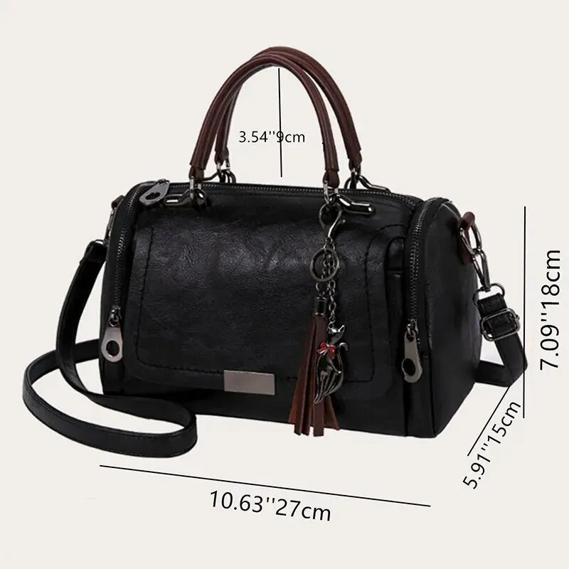 LW-007-UU】Yogodlns Tassel Decor Handbag, Women's Large Capacity Shoulder Bag, Fashion Zipper Crossbody Bag With Removable Strap