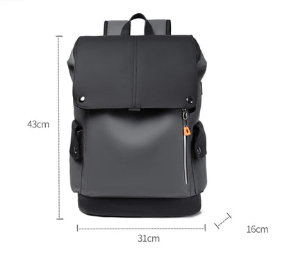 LM-012-UU】High Quality PU Leather Waterproof Men's Laptop Backpack Large Computer Backpack for Business Urban Man Backpack USB Charging