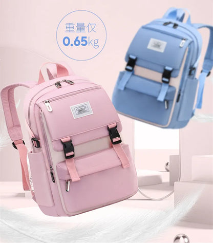 LK-007-UU】Fengdong high school bags for girls student many pockets waterproof school backpack teenage girl high quality campus backpack