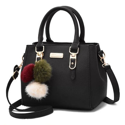 LW-006-UU】PU Leather Ladies HandBags Women Vintage Purse Plush Tassel Messenger Bags Tote Boston Shoulder Crossbody Bag