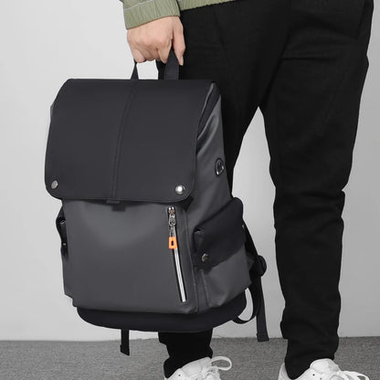 LM-012-UU】High Quality PU Leather Waterproof Men's Laptop Backpack Large Computer Backpack for Business Urban Man Backpack USB Charging