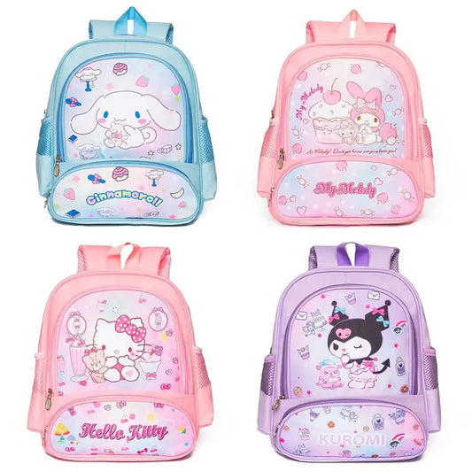 LK-015-UU】Sanrioed Anime Hello Kitty Cinnamoroll My Melody Kuromi Cute Kid Backpack Kawaii Cartoon Mini School Bag