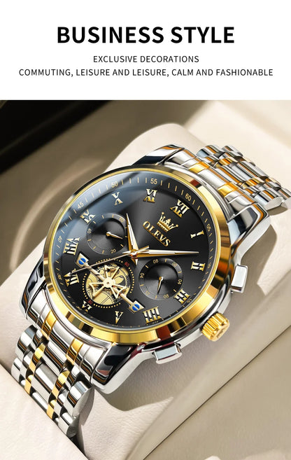 MW-010-UU】OLEVS Top Brand Men's Watches Classic Roman Scale Dial Luxury Wrist Watch for Man Original Quartz Waterproof Luminous