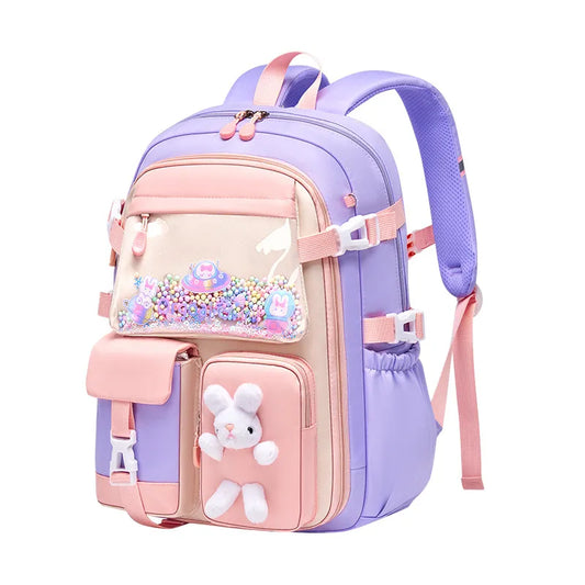 LK-010-UU】Primary School Schoolbag Girls' Schoolbag Lightweight Children's Backpack Kawaii Waterproof Schoolbag Large Capacity Backpack