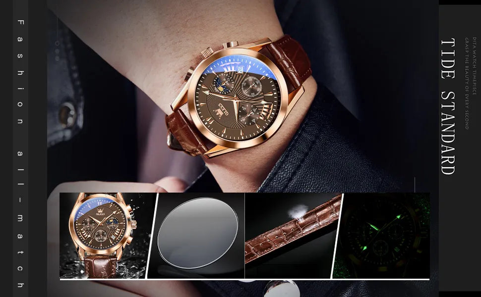 MW-008-UU】OLEVS Luxury Brand Men's Watches High Quality Quartz Watch for Men Fashion Casual Man Wristwatch