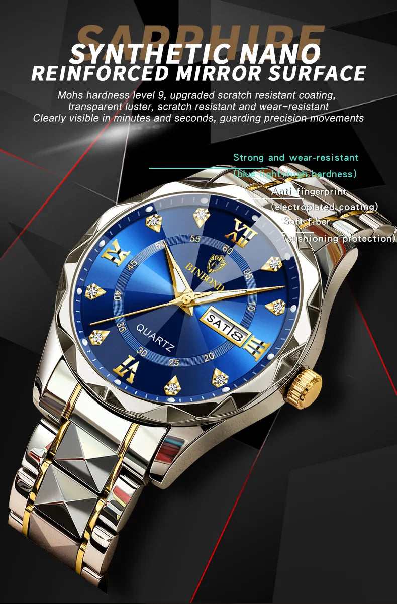 MW-006-UU】Fashion Business Watch Men Warterproof Sports Mens Watch Top Brand Luxury Clock Male Quartz Wristwatch