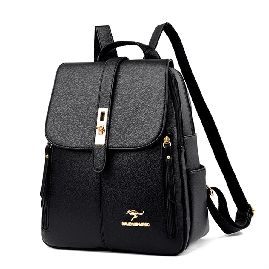 LW-004-UU】Luxury Women Leather Backpacks for Girls Sac A Dos Casual Daypack Black Vintage Backpack School Bags for Girls Mochila Rucksack