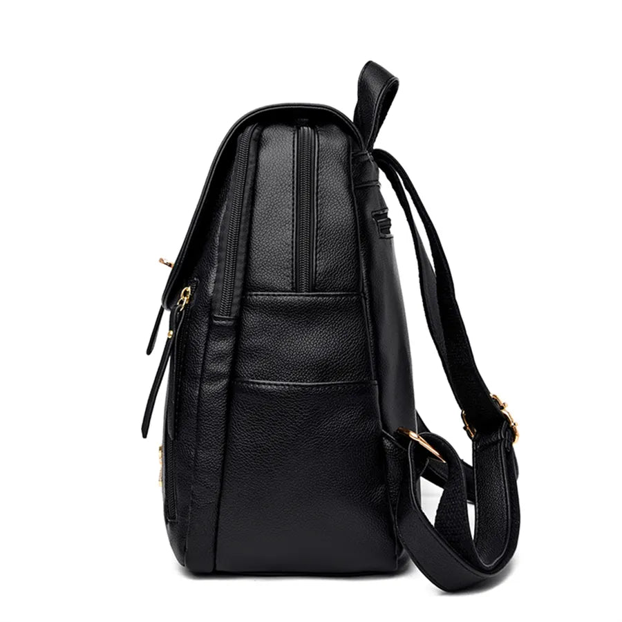 LW-004-UU】Luxury Women Leather Backpacks for Girls Sac A Dos Casual Daypack Black Vintage Backpack School Bags for Girls Mochila Rucksack