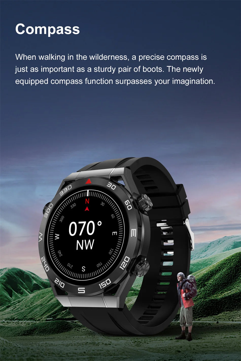 WM-A027-UUJ】GPS Smart Watch Men 1.5 Inch 454*454 HD resolution Voice Calling NFC Watches Compass IP68 Waterproof ECG Smartwatch For Android