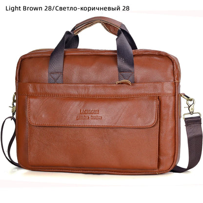 LM-013-UU】Men Genuine Leather Handbags Casual Leather Laptop Bags Male Business Travel Messenger Bags Men's Crossbody Shoulder Bag