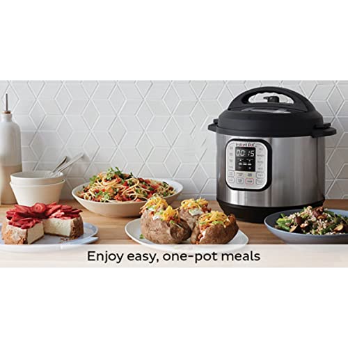 Instant Pot Duo 7-in-1 電気圧力鍋、スロークッカー、炊飯器、蒸し器、ソテー、ヨーグルトメーカー、ウォーマー＆殺菌器、800以上のレシピが入ったアプリ付き、ステンレススチール、6クォート