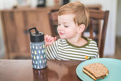 Simple Modern Kids Water Bottle with Straw Lid | Insulated Stainless Steel Reusable Tumbler for Toddlers, Boys | Summit Collection | 14oz, Under Construction