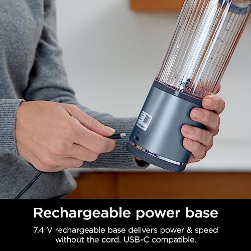 Ninja BC51NV Blast Portable Blender, Cordless, 18oz. Vessel, Personal Blender-for Shakes & Smoothies, BPA Free, Leakproof-Lid & Sip Spout, USB-C Rechargeable, Dishwasher Safe Parts, Denim Blue